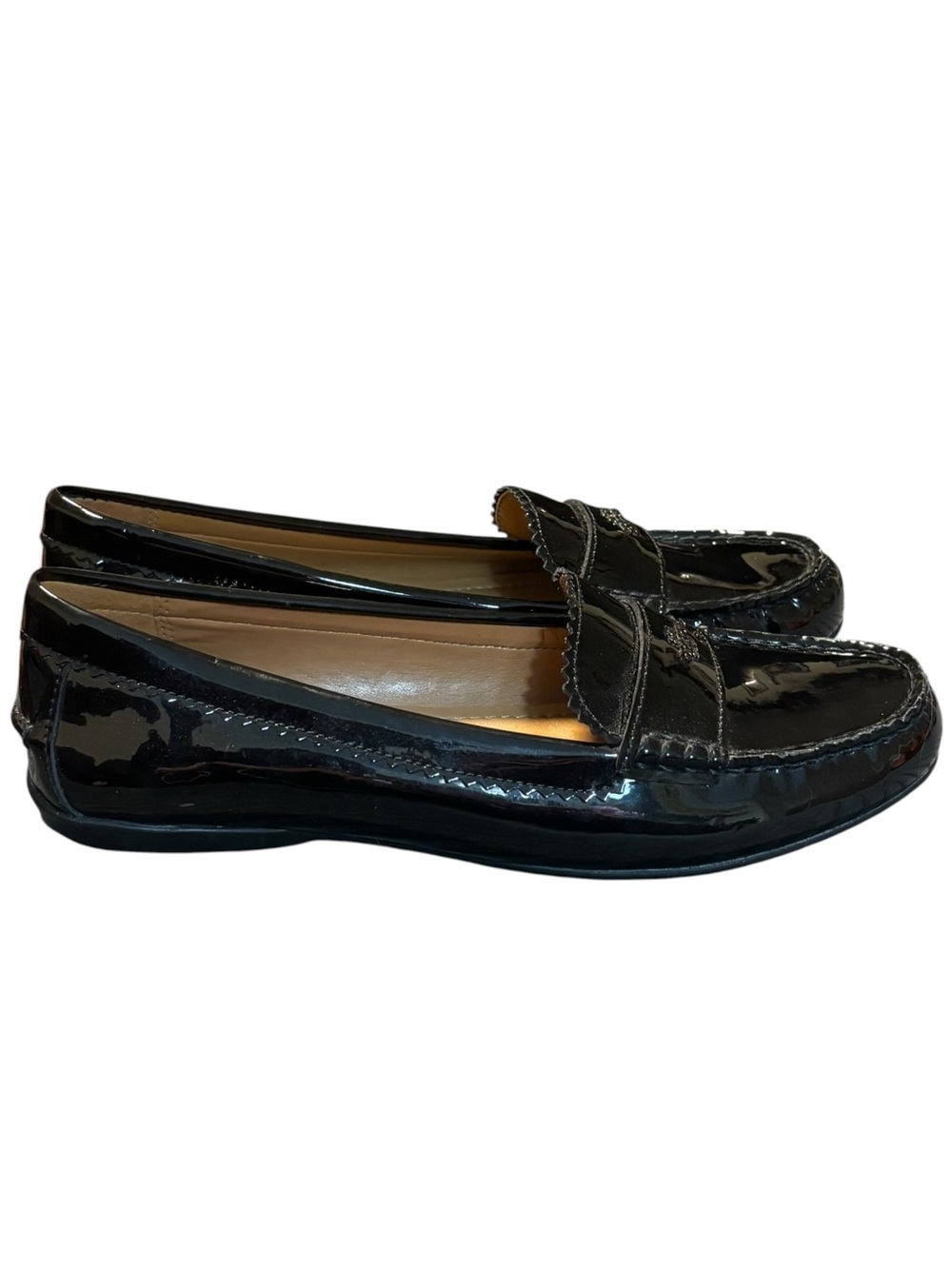 Coach loafers Odette black patent leather flats size 8.5 US women’s - Picture 2 of 10